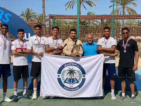 جامعة العريش تتوج بالفضة في مهرجان “سيناء أولًا” بحضور وزير الشباب والرياضة ومحافظ شمال سيناء