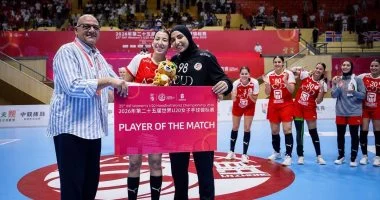 جهاد وائل أفضل لاعبة فى مباراة مصر وأيسلندا فى كأس الرئيس ببطولة العالم لليد