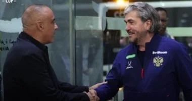 محمد يحيي لطفي رئيس المتحدة للرياضة في استقبال منتخب روسيا استعدادا لمواجهة مصر وديا