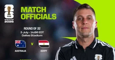 الأوروجوياني تيخيرا حكماً لمباراة مصر وأستراليا في مونديال 2026